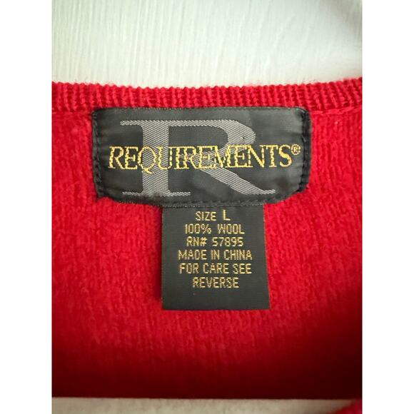 Vintage Women’s Requirements 100% Wool Red Cardigan Sweater Size Large - Picture 3 of 5